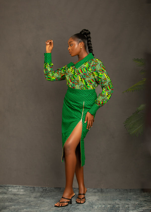 CHIMA AFRICAN PRINT SKIRT