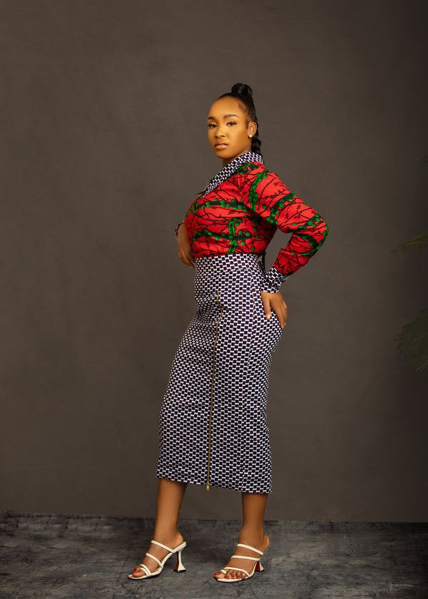 KEYANA AFRICAN PRINT SKIRT