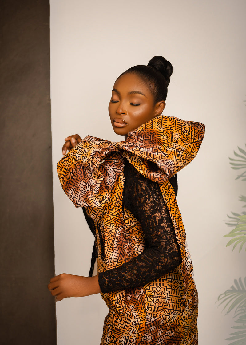 ADA AFRICAN PRINT CORSET DRESS