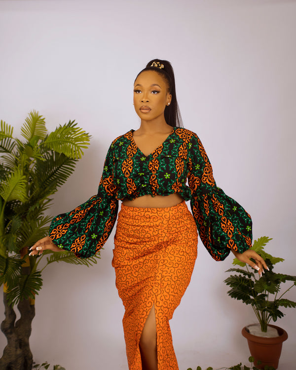 ABIBA AFRICAN PRINT CROP TOP